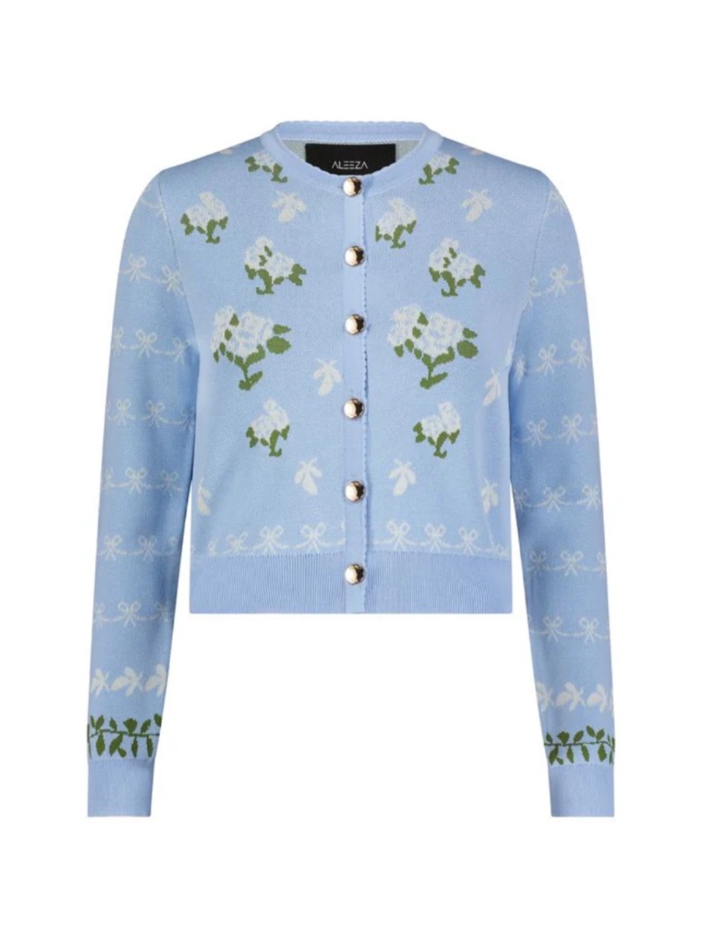 Aleeza Paris Motif Floral Knit Cardigan Sz XL - Picture 1 of 8